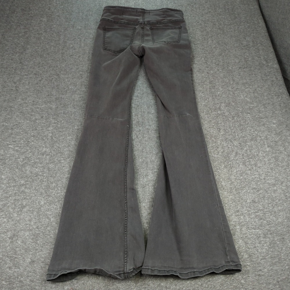 Free People Jeans Womens 27 Blacl Pull On Flare Stretch Casual Boho‎ Hippie - Picture 12 of 15